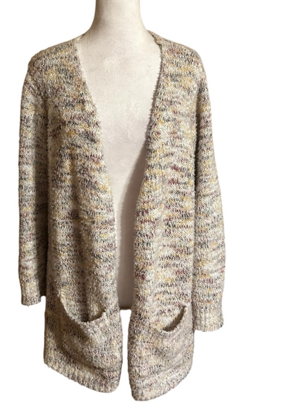 Fuzzy Boyfriend Cardigan by Absolutely Famous, Multicoloured